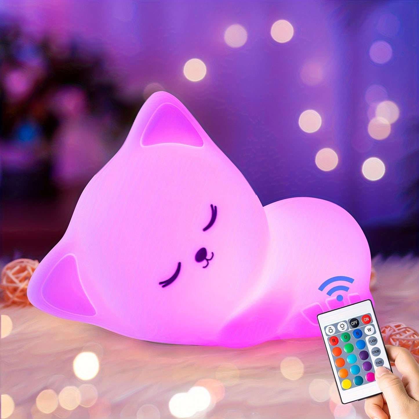 KittyGlow Lamp - Schattige Draadloze Kattennachtlamp