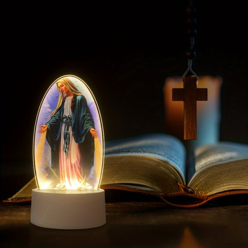 DivineGlow Nightlight - LED Maagd Maria met Acryl
