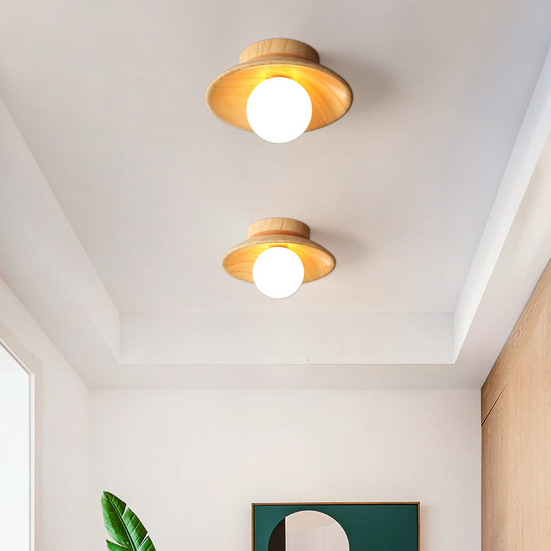 ElegantWood Light - Moderne Houten Plafondlamp voor Hal