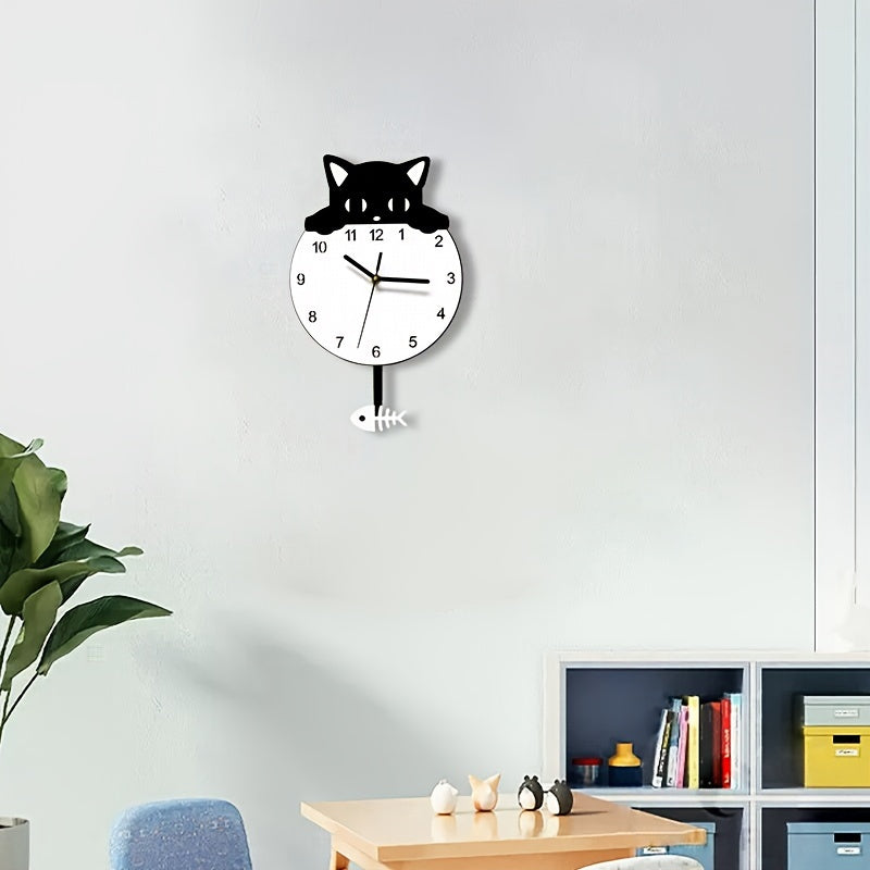 SwingCat Clock - Moderne Kat Wandklok in Cartoonstijl