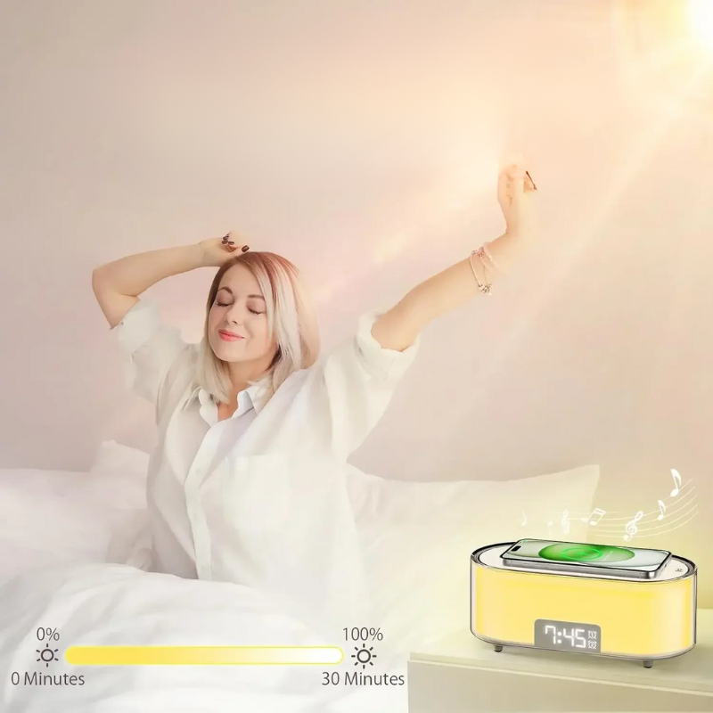 SmartCharge - Elegant Draadloos Oplaadstation met Wekfunctie
