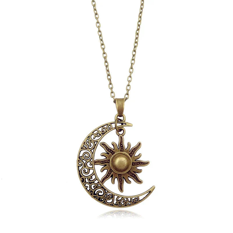 Betoverende Vintage Zon- en Maanketting | Twee In één: Dubbele Betekenis in Eén Prachtige Ketting!