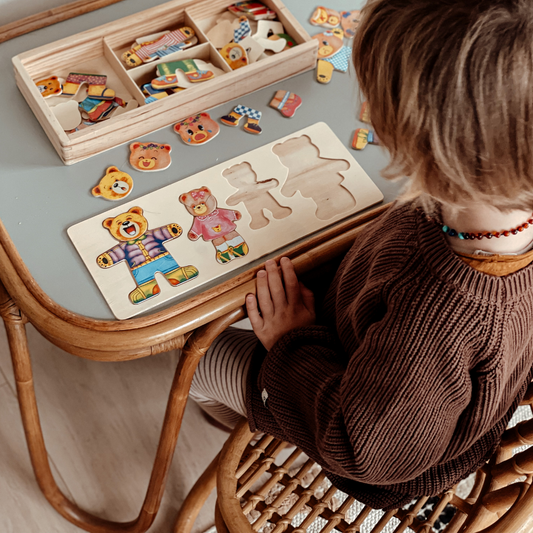 DressUpBear - Creatieve Houten Puzzel voor Kinderen