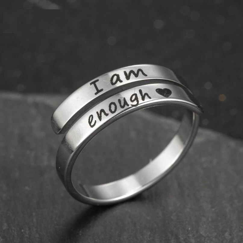 Empower Yourself with the "I Am Enough" Silver Ring | Boost Your Confidence and Strength