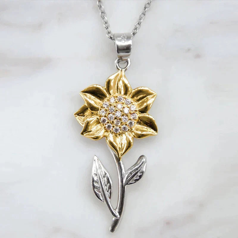 Elegante Zonnebloem Ketting van Zilvergoud