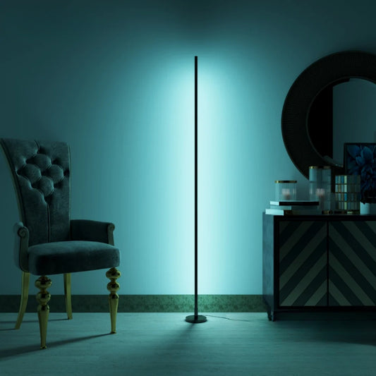 Aura LED Vloerlamp – Minimalistische Kleurenlamp met Afstandsbediening