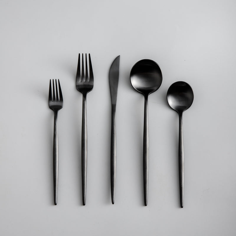 Minimalistisch Luxe Bestekset – 20-delig, Titanium & Roestvrij Staal