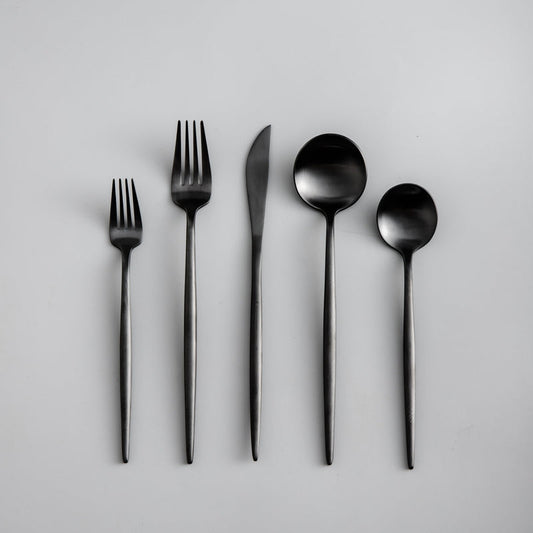 Minimalistisch Luxe Bestekset – 20-delig, Titanium & Roestvrij Staal