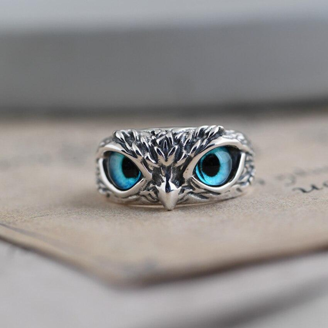 Ophelia Owl Charm Ring - Zilveren Bedelring voor Stijlvolle Looks