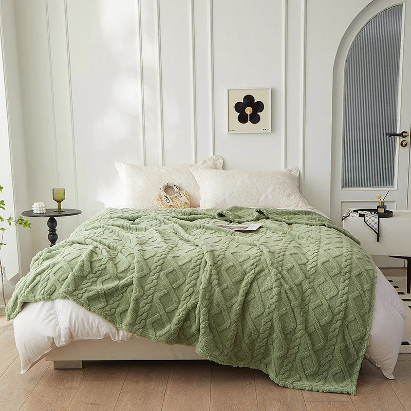 CozyLuxe - Luxe Lamswollen Deken voor Slaapkamer