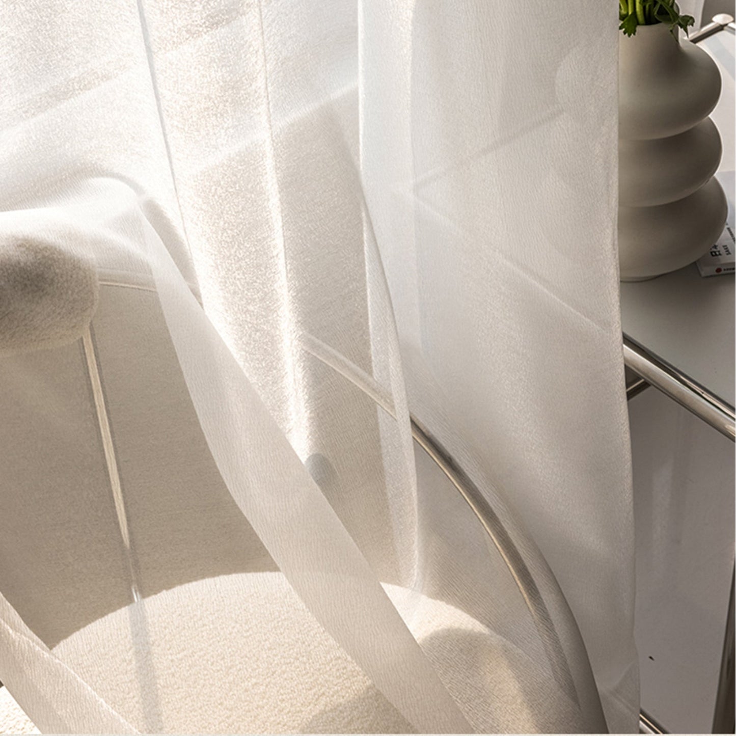 WeaveGlam Curtains - Elegante Transparante Woven Gordijnen voor Moderne Interieurs