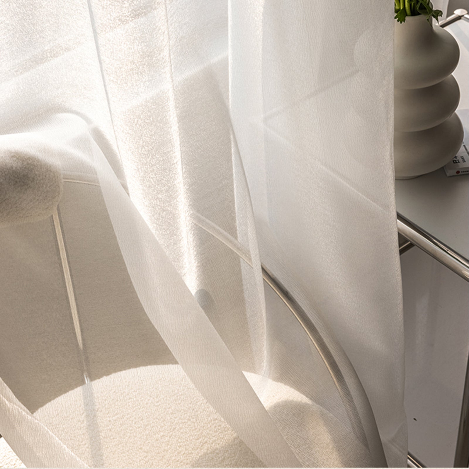 WeaveGlam Curtains - Elegante Transparante Woven Gordijnen voor Moderne Interieurs