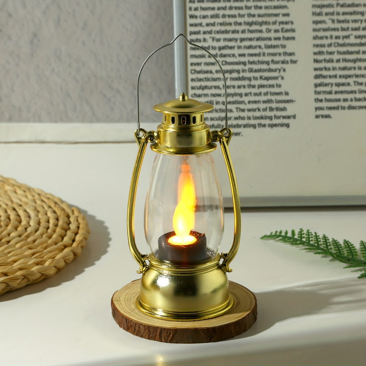 NostalgicGlow - LED Kerosine Lamp met Gele Vlam