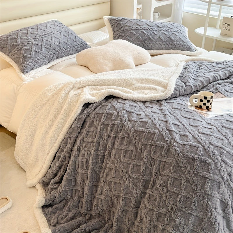 Vintage Luxe Dubbelzijdige Fleece Deken - Onmisbaar voor Winter