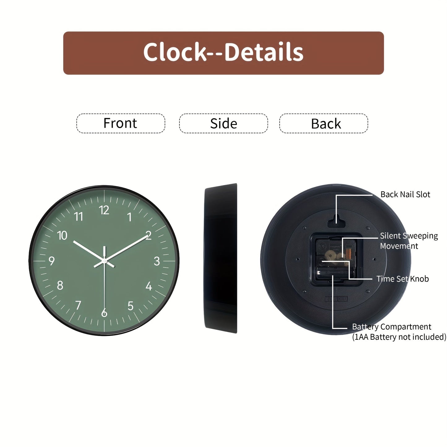 FantasyTime Clock – Elegante Stille Wandklok 20 cm