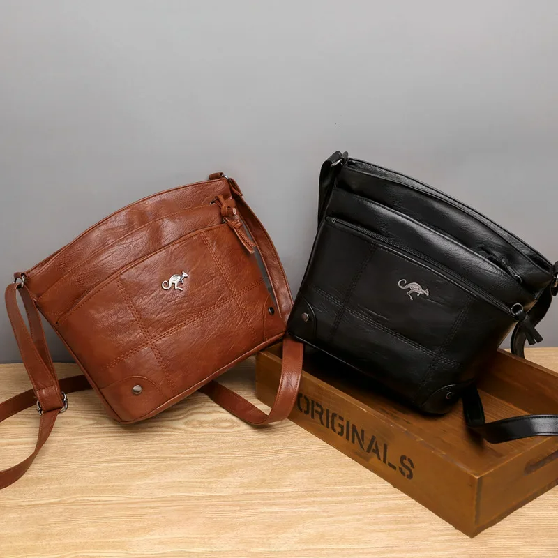LuxuryCarry - Elegante Leren Schoudertas met Ruim Ontwerp