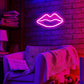 GlowLips - Neon Roze LED Wandlamp voor Valentijn