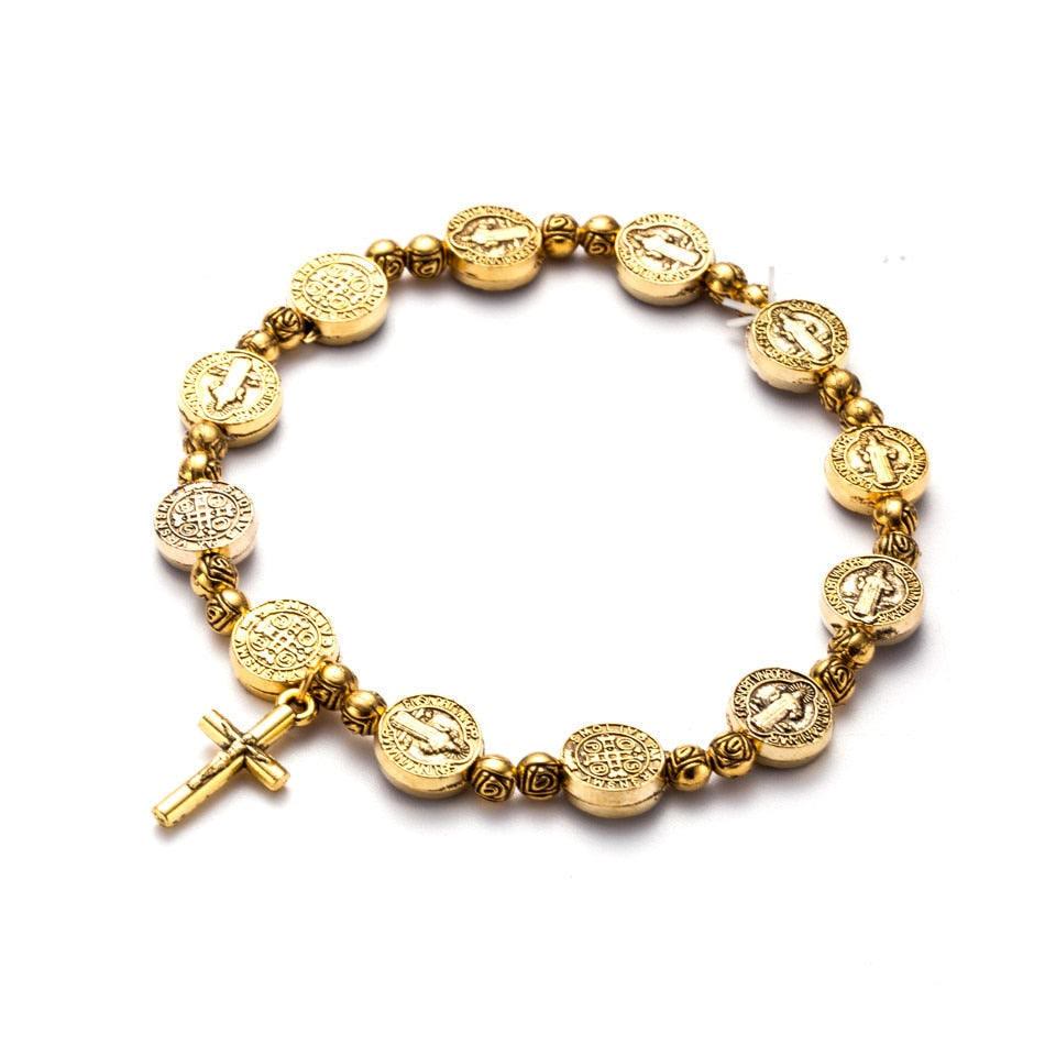 Luxe Gouden en Zilveren Christelijke Kruisarmband - Solana Elegant Design