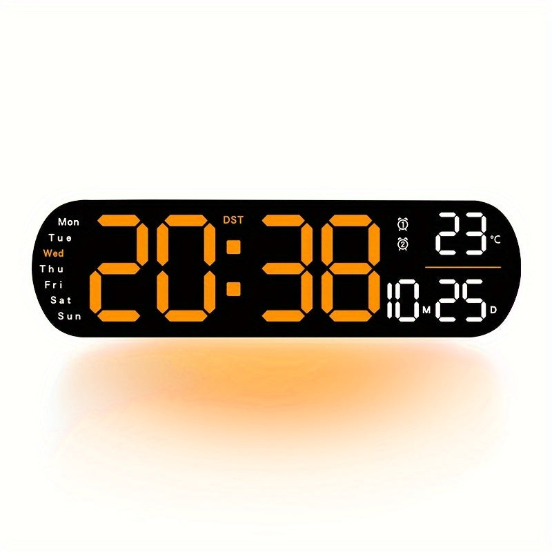 LumoView Clock - Slimme LED Wandklok met Datum & Temp