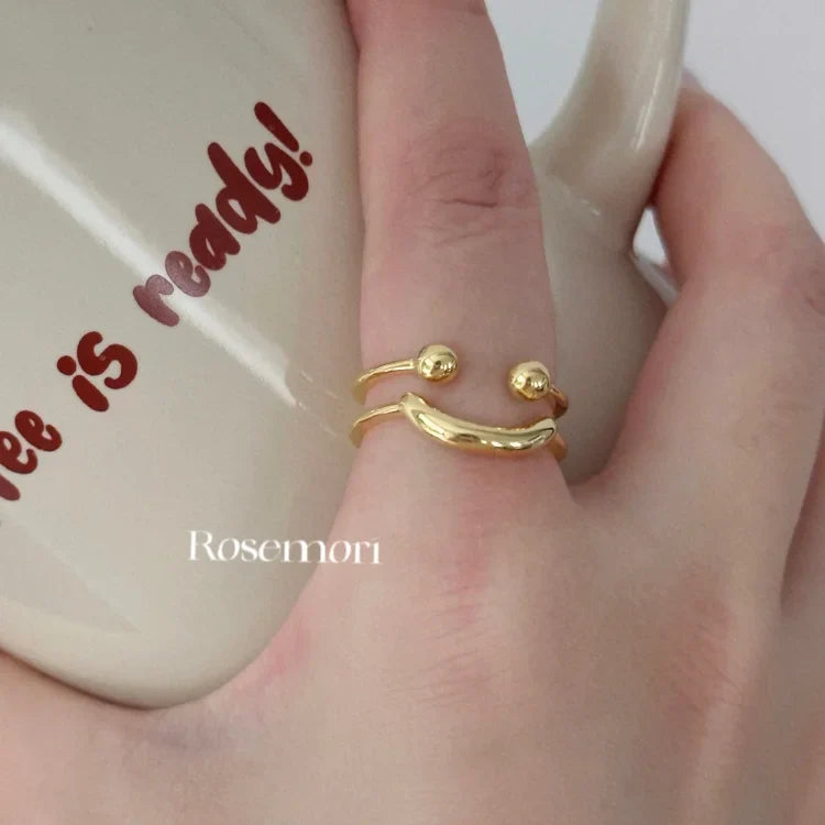 Mila - Adjustable Smiley Face Ring