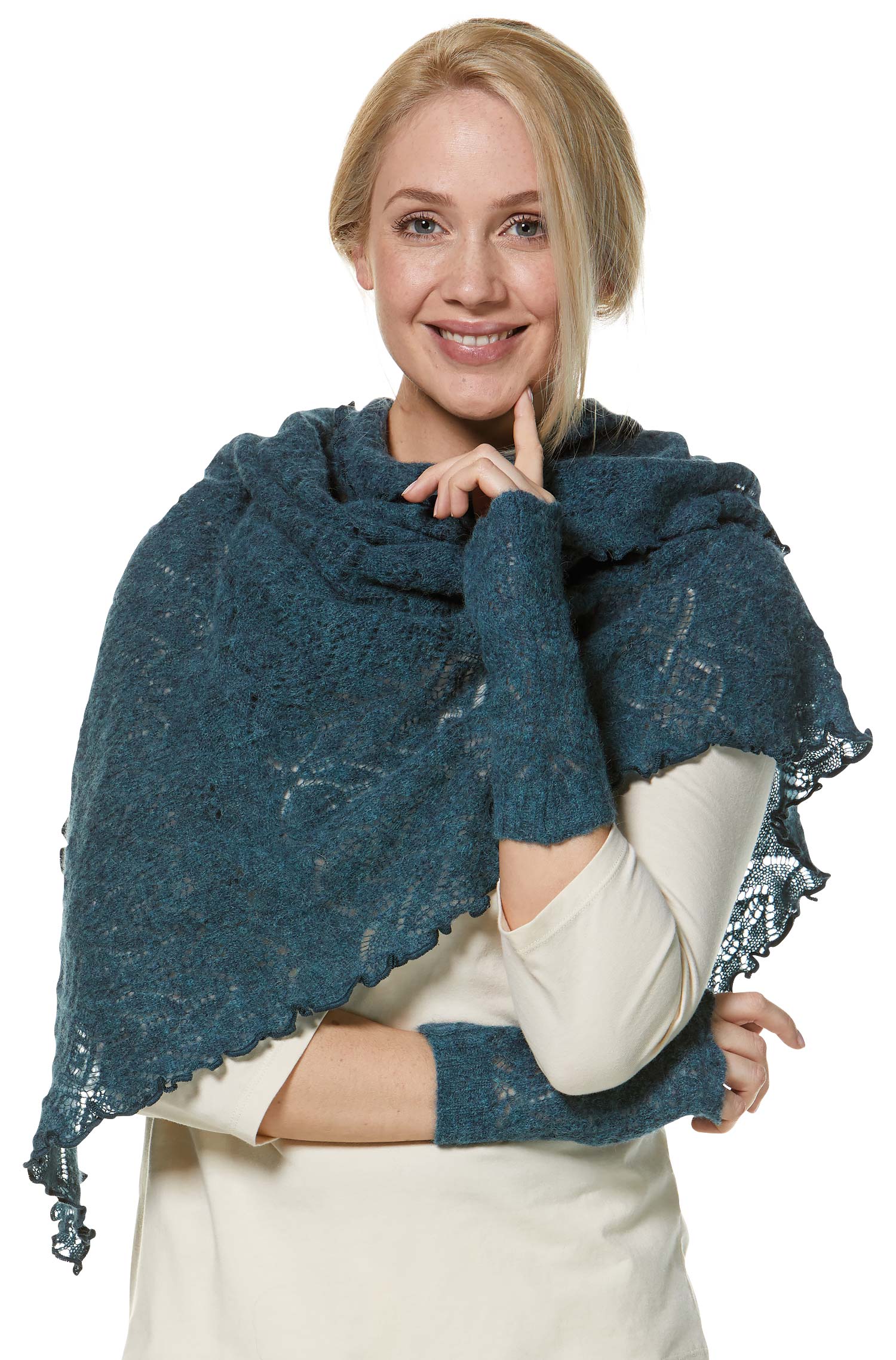 SoftWeave Scarf - Elegant Ajour Strick in Lichte Stof