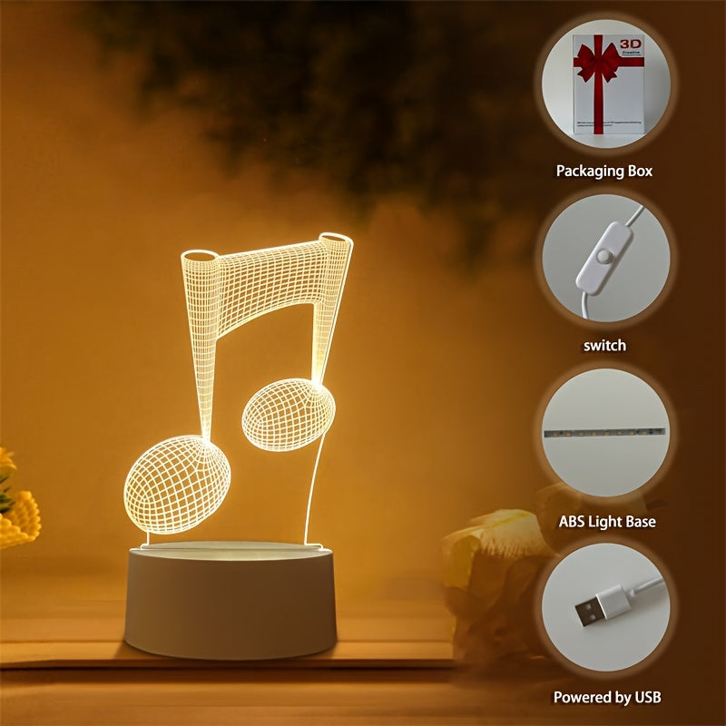 LumiNote - 3D LED Muzieknoot Nachtlamp