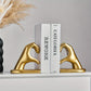 Chic Heart Support - Moderne Finger Boekensteunen in Goud