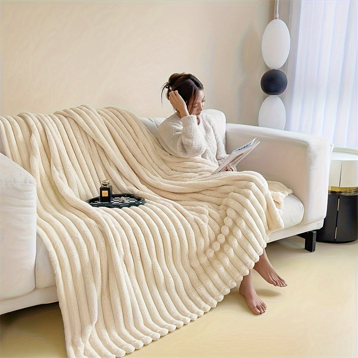 LuxeFleece – Elegante Franse Stijl Deken voor Comfort