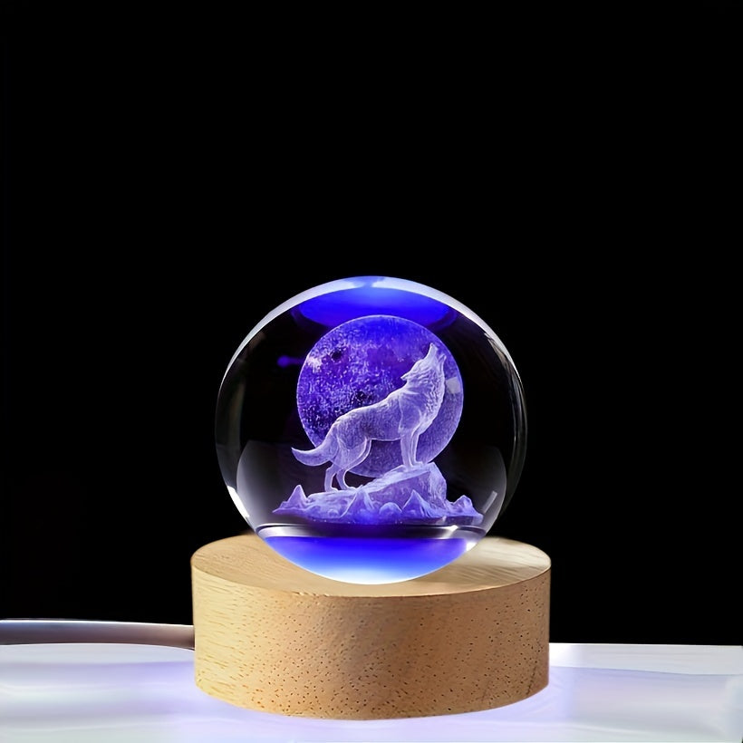 WolfLamp – 3D Wolf Sneeuwbol LED Nachtlamp