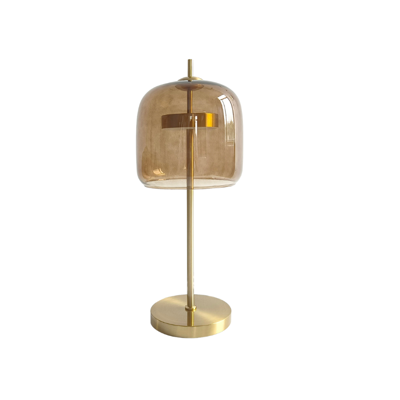 ChicNordik – Luxe Glazen Lamp met Gouden Basis