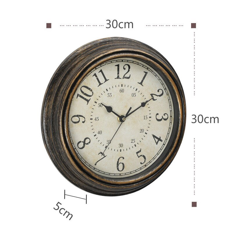 Vintage Retro Wandklok met Houtlook – Tijdloos Design