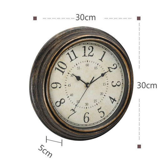 Vintage Retro Wandklok met Houtlook – Tijdloos Design