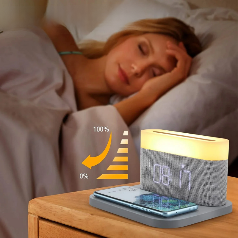 SmartCharge - Multifunctioneel Oplaadstation met Alarm en Nachtlampje