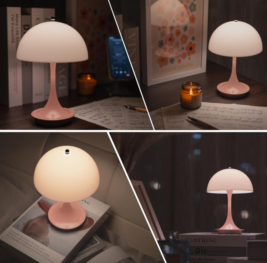 LumièreRose - Charmante Retro Tafellamp met Dimbare LED