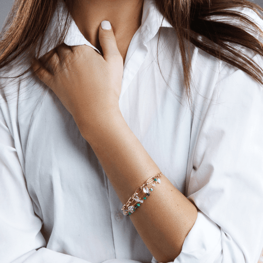 Isabelle Bracelet - Elegante Turkoois en Opaal