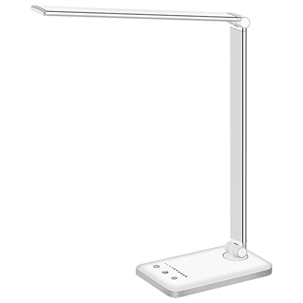 LED Bureaulamp - Tafellamp met USB Oplaadpoort, 5 Lichtstanden en Helderheidsniveaus