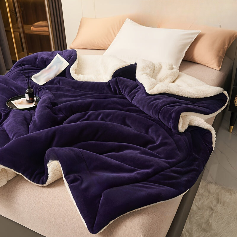 Luxe Comfort – Donkerpaarse Fleece Deken van Melkfleece