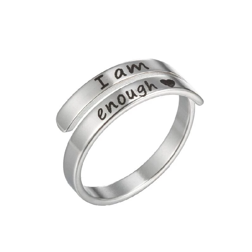 Empower Yourself with the "I Am Enough" Silver Ring | Boost Your Confidence and Strength