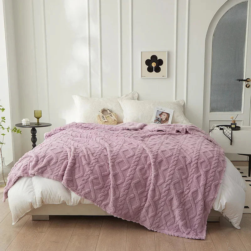 CozyLuxe - Luxe Lamswollen Deken voor Slaapkamer