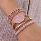 Amoria Bracelet – Elegante Gouden Rozenkwarts Armcandy