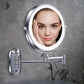 GlamGlow - Luxe LED Wandspiegel met Vergrootlens en Oplaadbare USB