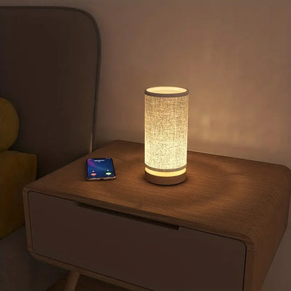 LinoGlow - Sfeervolle Linnen Nachtlamp voor Slaapkamer