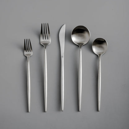 Minimalistisch Luxe Bestekset – 20-delig, Titanium & Roestvrij Staal