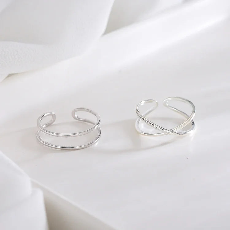 Verstelbare Dubbele Lijnen Ring - Elegant Lina Design