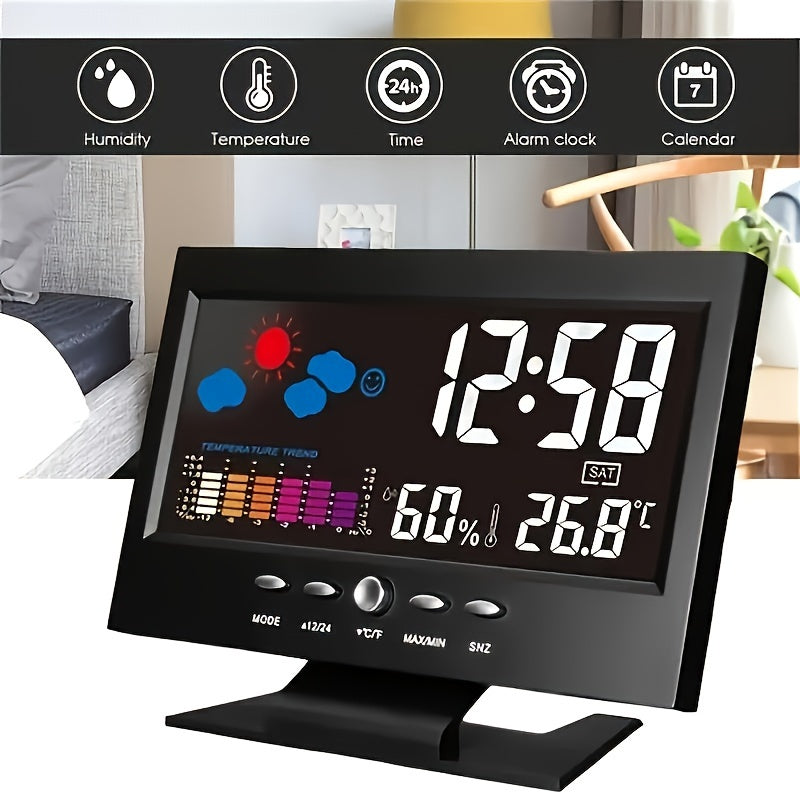 SilentTime Clock – Stijlvolle Digitale Weerstand en Klimaatmonitor