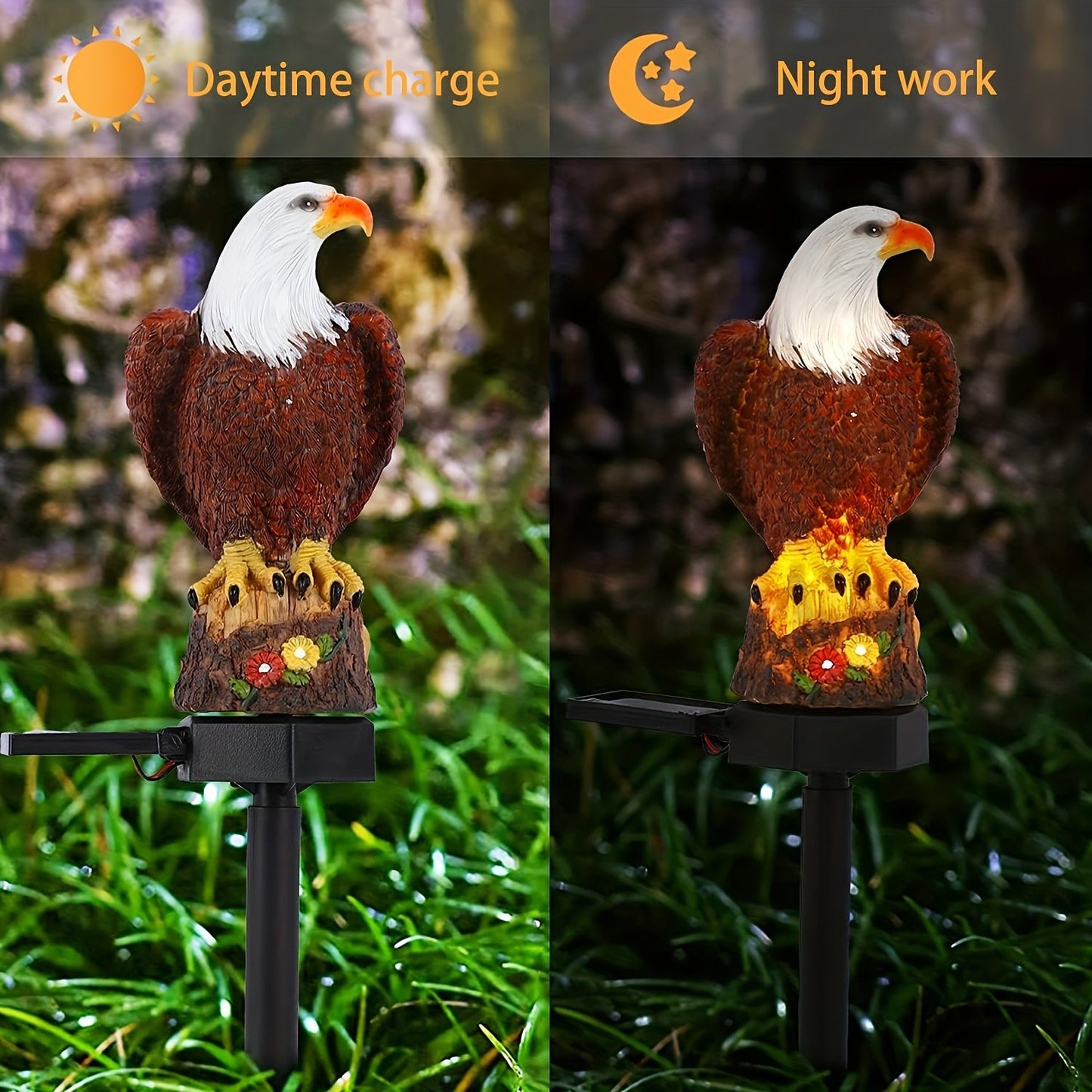 SolarGlow Eagle - Stijlvolle Zonnelamp voor Tuinverlichting