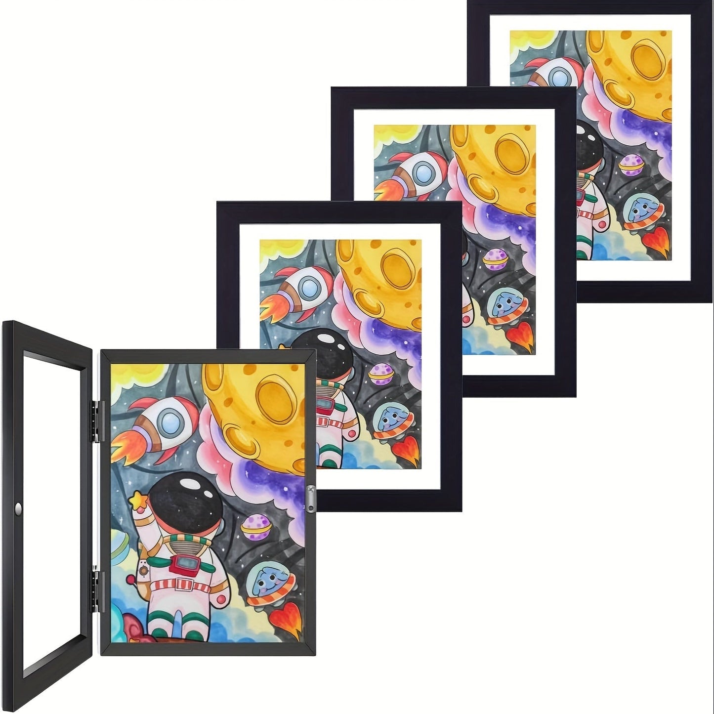 KidArtFrame – Cartoon Kinderfotolijst met Houten Frame