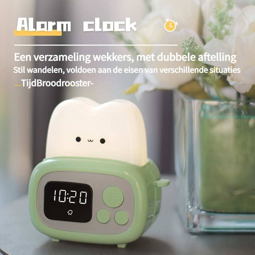 GlowBake Clock - Moderne LED Wekker met Oplaadbare USB