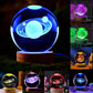LumiSphere - Luxe 3D Kristallen Tafellamp met Houten Voet