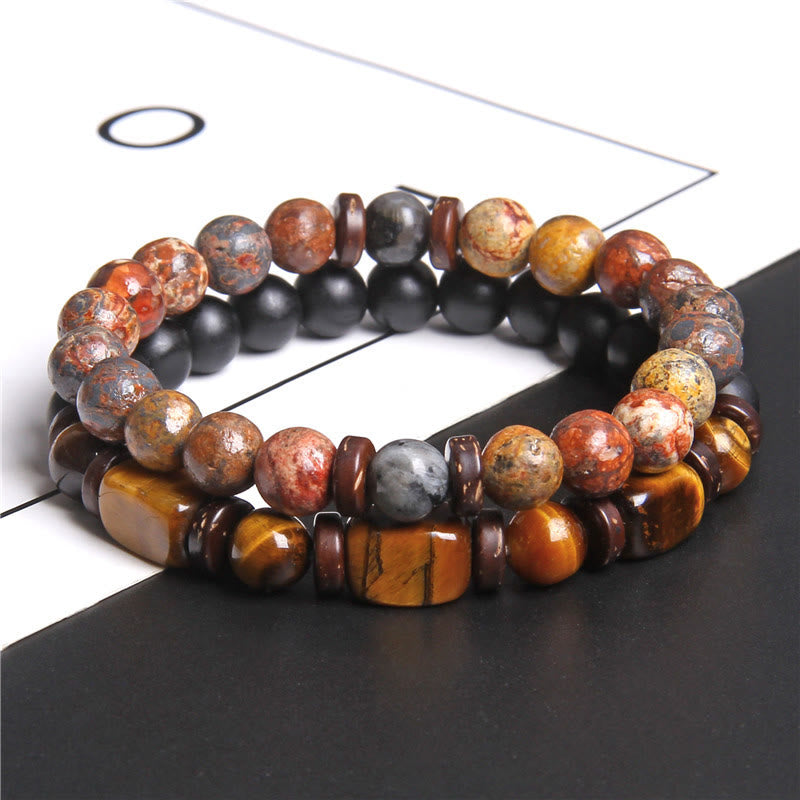 Stylish Afrikaans Turquoise & Tiger Eye Bracelet - Naya Collection